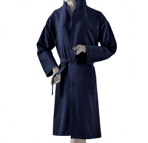 Albornoz azul marino microfibra. Talla XL
