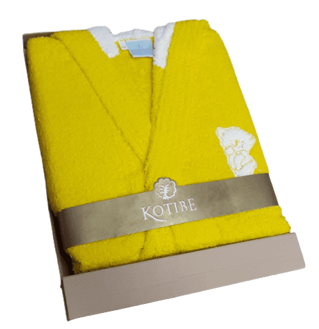 Albornoz infantil amarillo. Talla 10