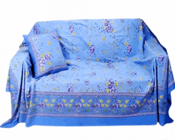 Colcha multiusos India azul con flores. 235 x 270 - 1