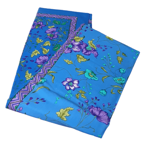 Colcha multiusos India azul con flores. 235 x 270 - 3