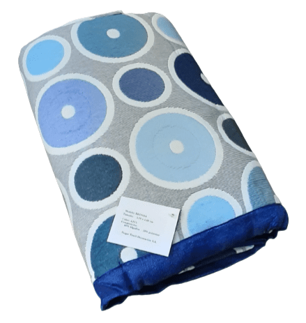 Colcha reversible círculos azul. Cama 135