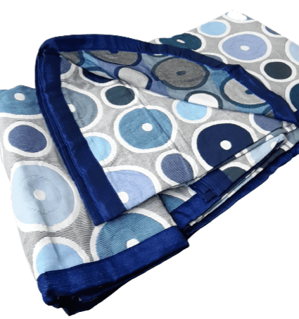 Colcha reversible círculos azul. Cama 135 - 1