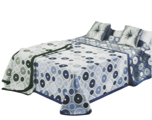 Colcha reversible círculos azul. Cama 135 - 3