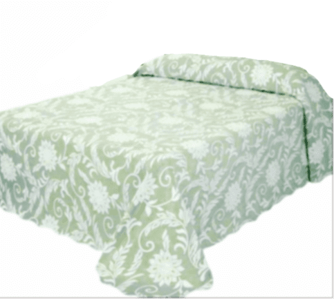 Colcha reversible verde flores. Cama 90 - 1