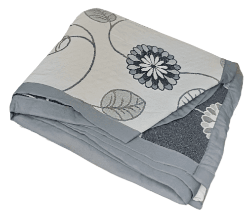Colcha reversible flores gris. Cama 90 - 1
