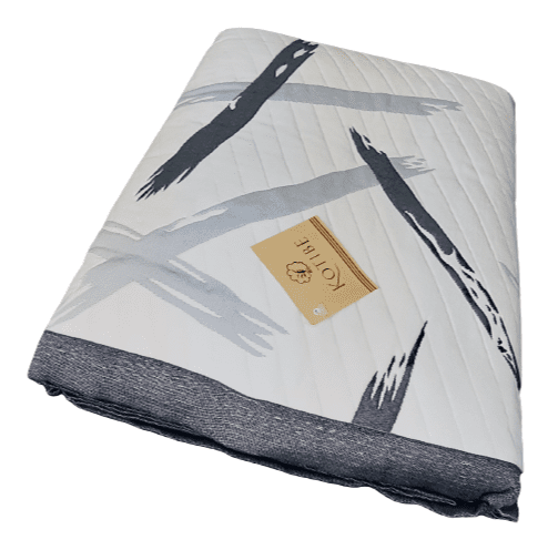 Colcha reversible gris trazas. Cama 90 - 1