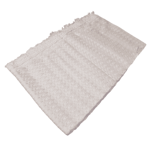 Colcha de encaje con flecos beige. Cama 80 - 3