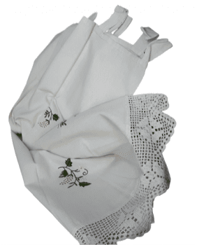 Cortina de lino de flores bordadas con presillas. 140 x 255 - 3