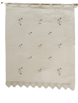 Cortina de lino de flores bordadas con presillas. 140 x 255 - 4