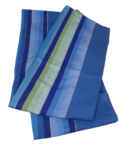 Colcha multiusos azul rayas verdes. Cama 90 - 1