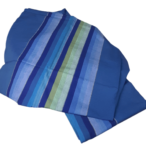 Colcha multiusos azul rayas verdes. Cama 90 - 3