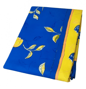 Colcha India multiusos azulón flores amarillo.  173 x 260 - 1