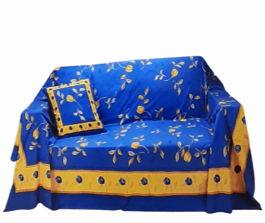 Colcha India multiusos azulón flores amarillo.  173 x 260 - 4