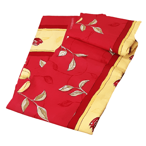 Colcha multiusos India roja flores amarillo. 173 x 260