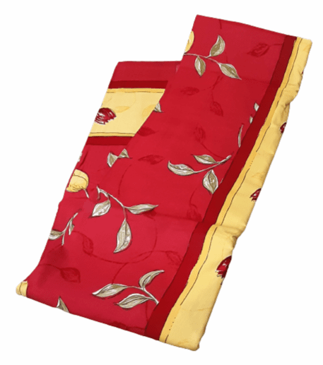 Colcha multiusos India roja flores amarillo. 173 x 260 - 3