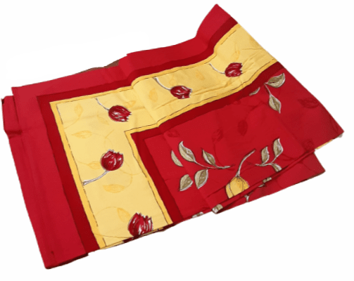 Colcha multiusos India roja flores amarillo. 173 x 260 - 4