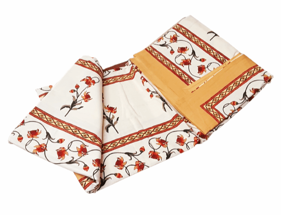 Colcha multiusos India flores mostaza. 173 x 260