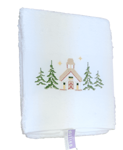 Toalla de lavabo punto de cruz casita - 1