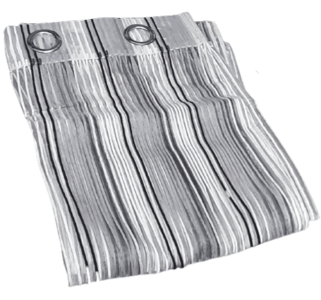 1 Visillo rayitas de terciopelo grises