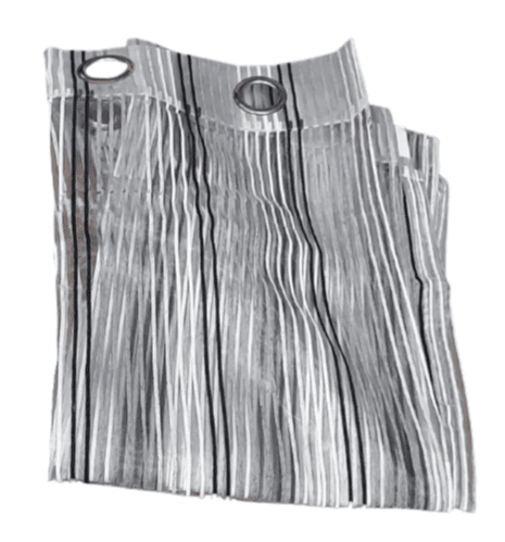 1 Visillo rayitas de terciopelo grises - 2