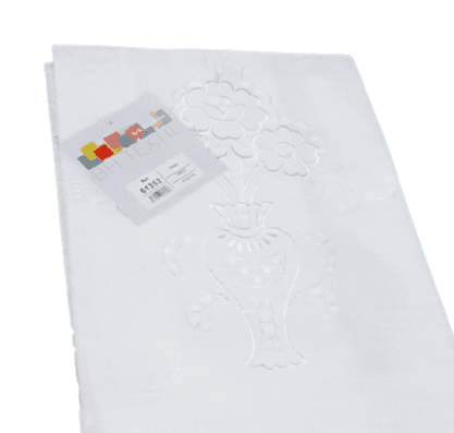 Panó visillo confeccionado bordado jarrón - 3