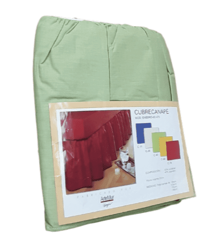 Cubrecanapé fruncido verde: 90, 135 - 1