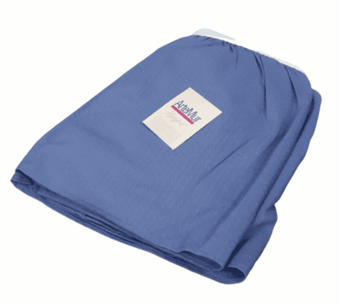 Cubrecanapé fruncido loneta azul 135 - 1