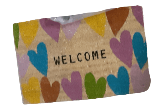 Felpudo corazones fibra 40 x 60