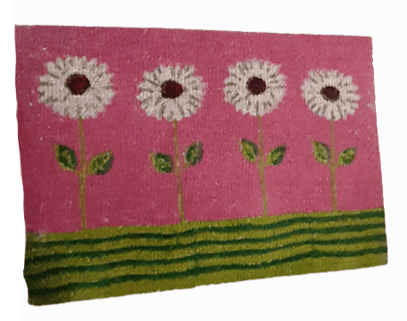 Felpudo grande flores rosa 60 x 80