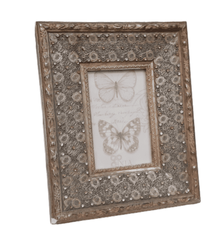 Marco portafotos brillantes dorado