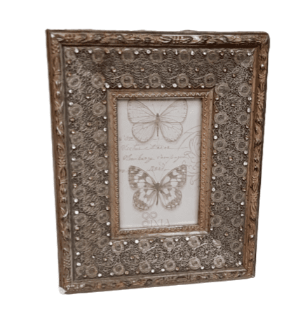 Marco portafotos brillantes dorado - 2