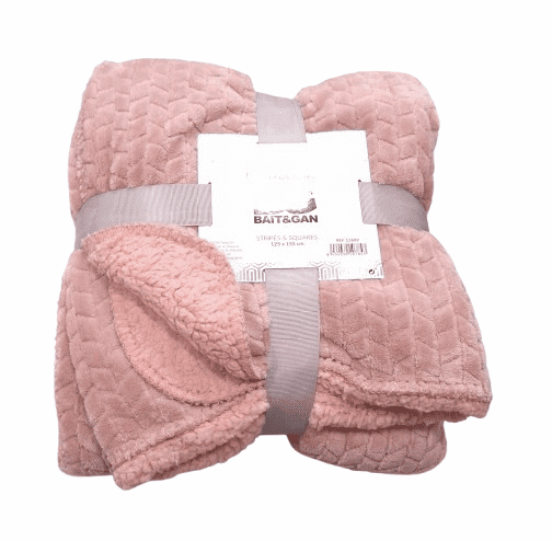 Manta borreguito rosa pastel 125 x 155