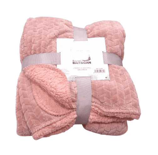 Manta borreguito rosa pastel 125 x 155