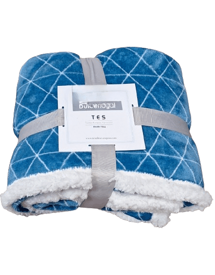 Manta sherpa rombos azul - 4