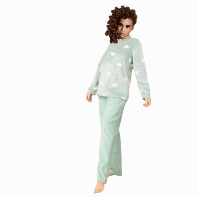 Pijama corazones tacto muflón