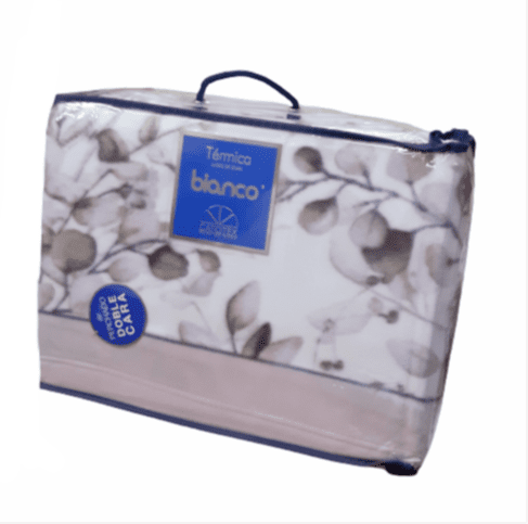 Sábanas térmicas hojas rosa. Cama 135 - 1