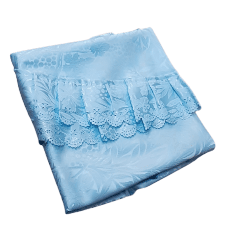 Faldillas raso labrado azul volante: 160 - 3