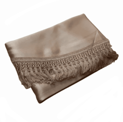 Faldillas de paño marrón flecos: 195