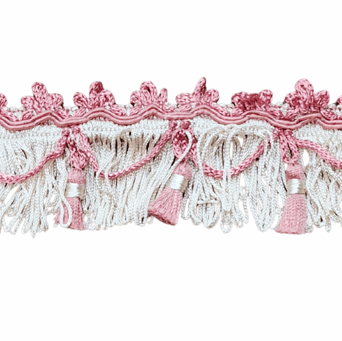 Pasamanería Flecos rosas y beige 5
