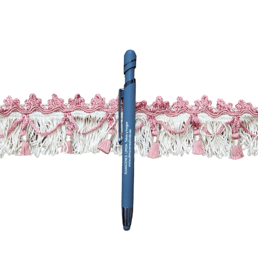 Pasamanería Flecos rosas y beige 5 - 1