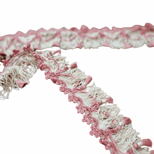 Pasamanería Flecos rosas y beige 5 - 2