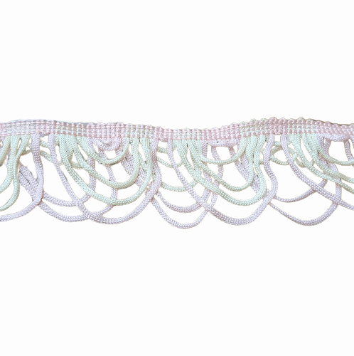 Pasamanería ondas rosa y beige