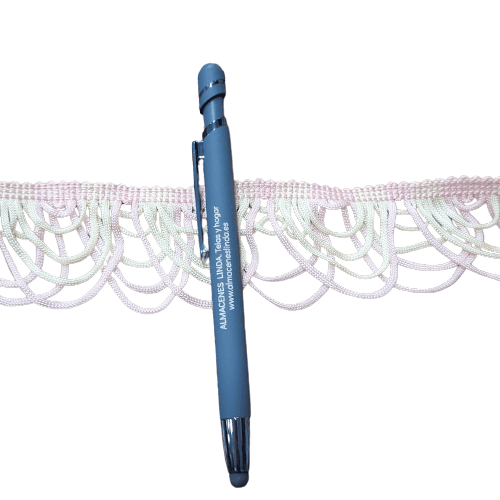 Pasamanería ondas rosa y beige - 2