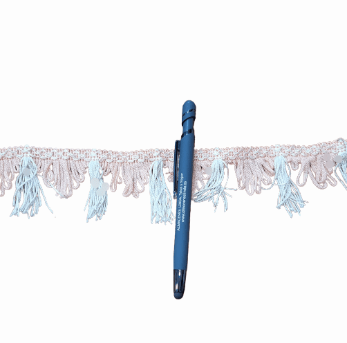 Flecos blanco ondas rosa palo - 1