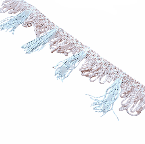 Flecos blanco ondas rosa palo - 2