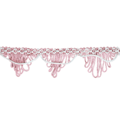 Pasamanería triángulo rosa y beige - 2