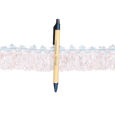 Pasamanería ondas salmón y gris