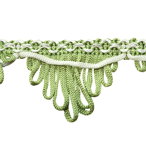 Pasamanería triángulo verde y beige - 1