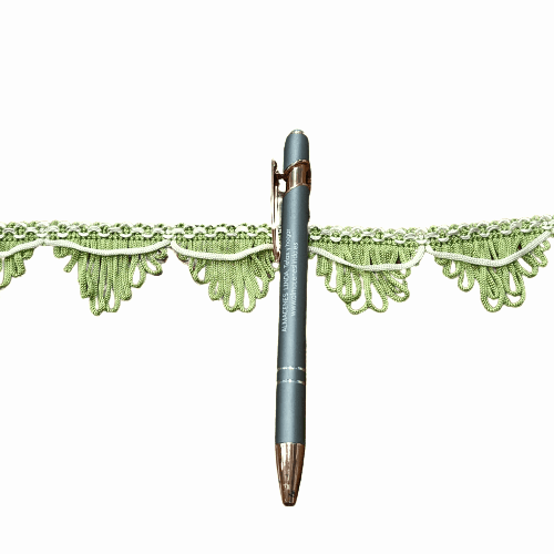 Pasamanería triángulo verde y beige - 2