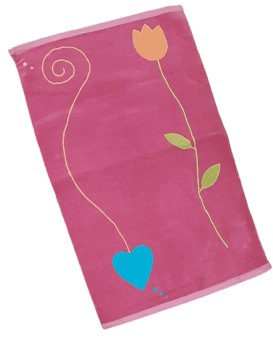 Alfombra chenilla corazón rosa 60 x 90